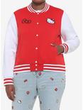 Hello Kitty Varsity Jacket Plus Size, RED  WHITE, hi-res
