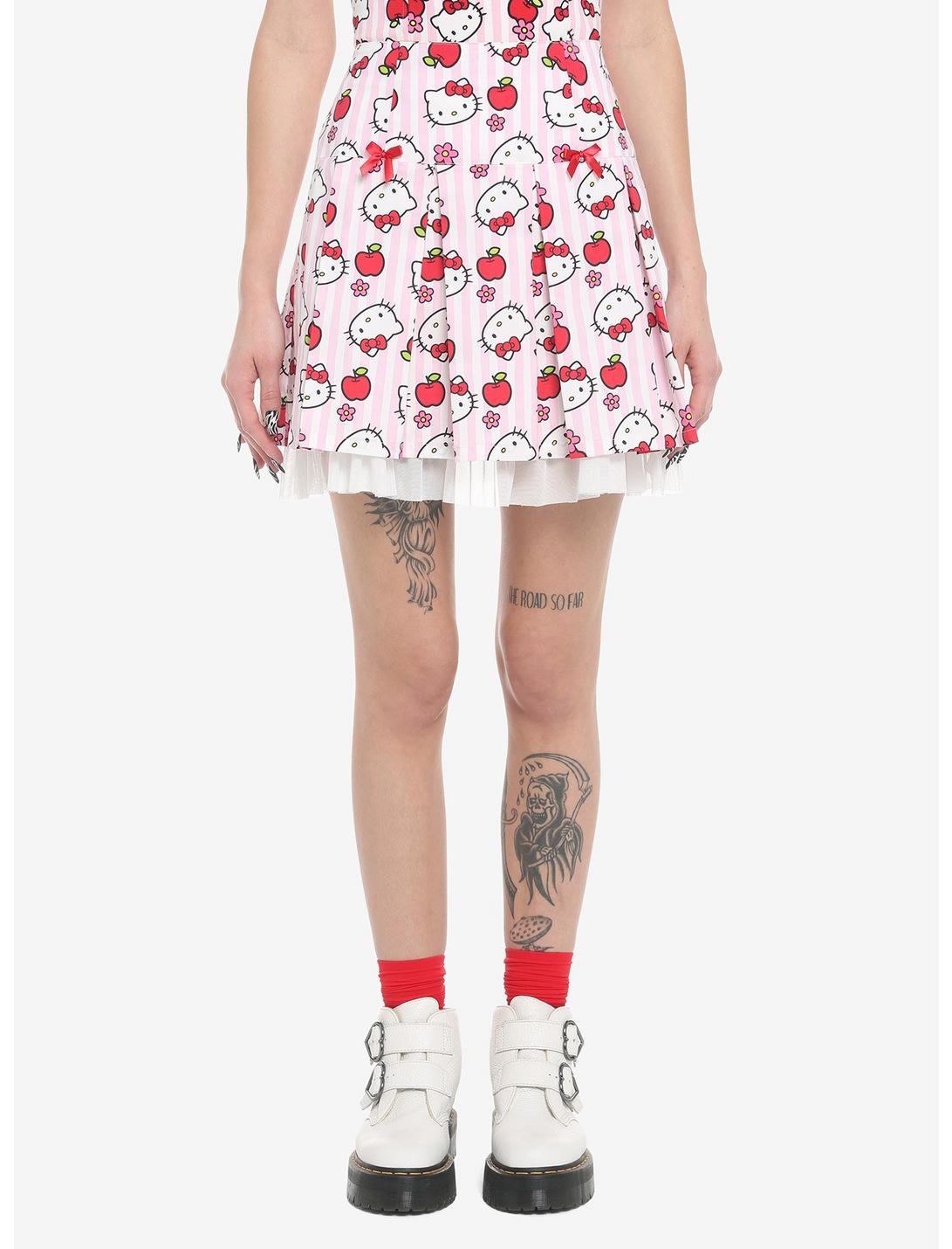 Hello Kitty Apple Stripe Pleated Skirt, MULTI, hi-res