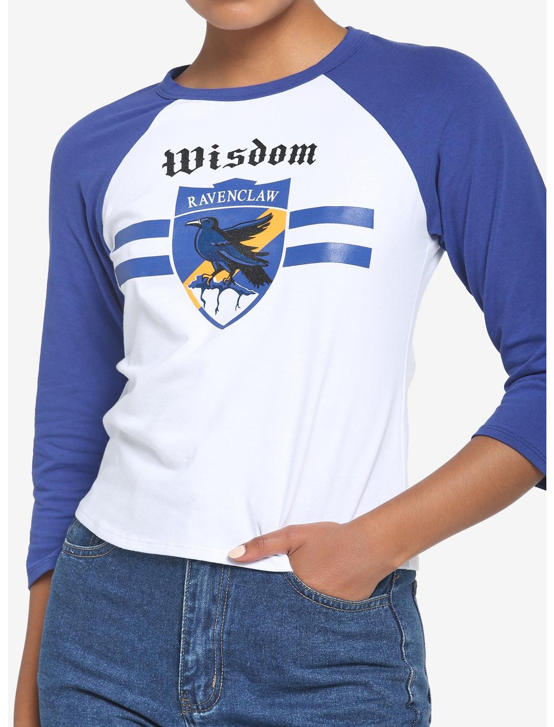 Harry Potter Ravenclaw Varsity Crop Raglan T-Shirt, BLUE  WHITE, hi-res