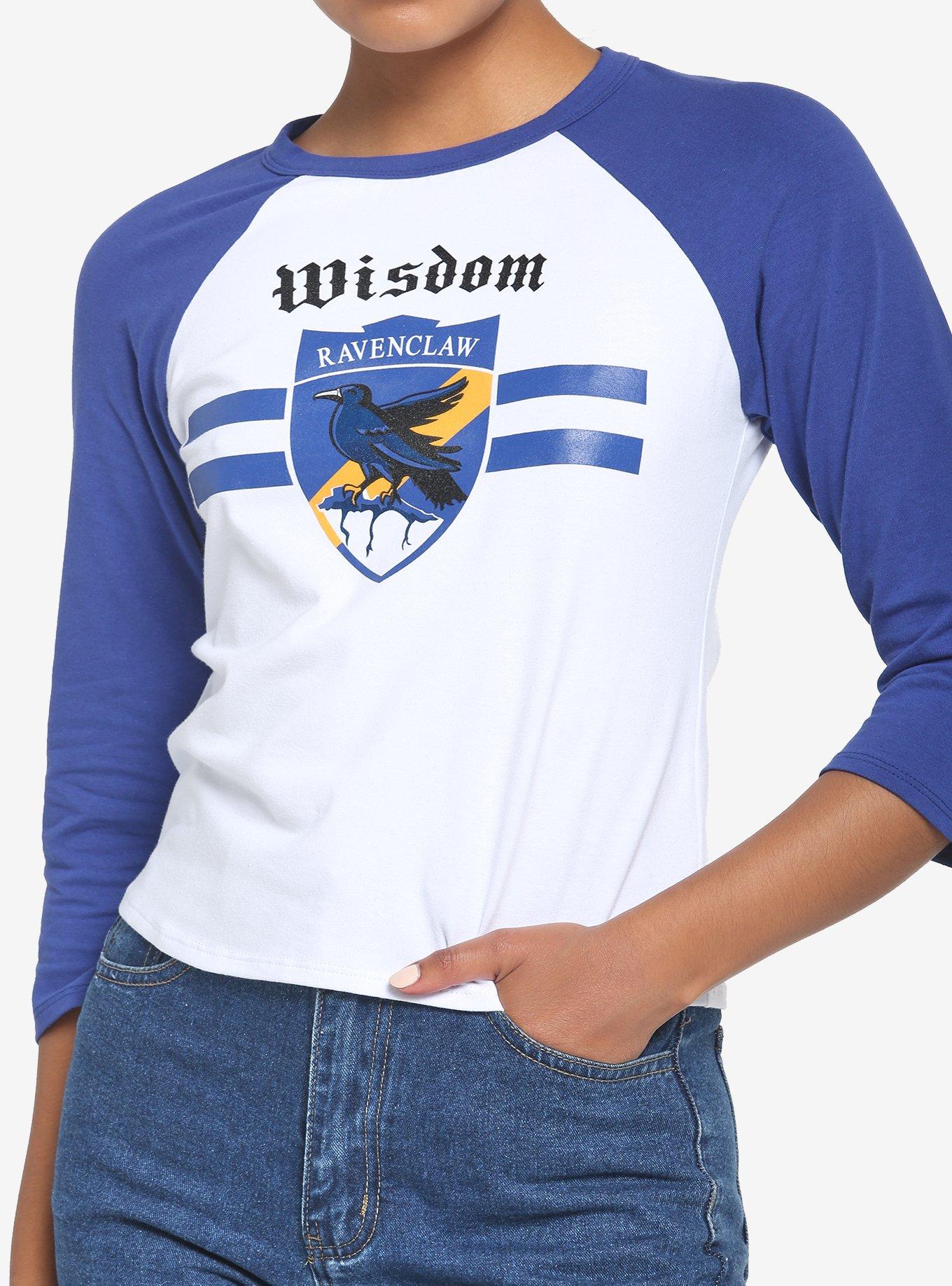 Harry Potter Ravenclaw Varsity Crop Raglan T-Shirt, BLUE  WHITE, hi-res