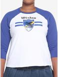 Harry Potter Ravenclaw Varsity Crop Raglan T-Shirt Plus Size, BLUE  WHITE, hi-res