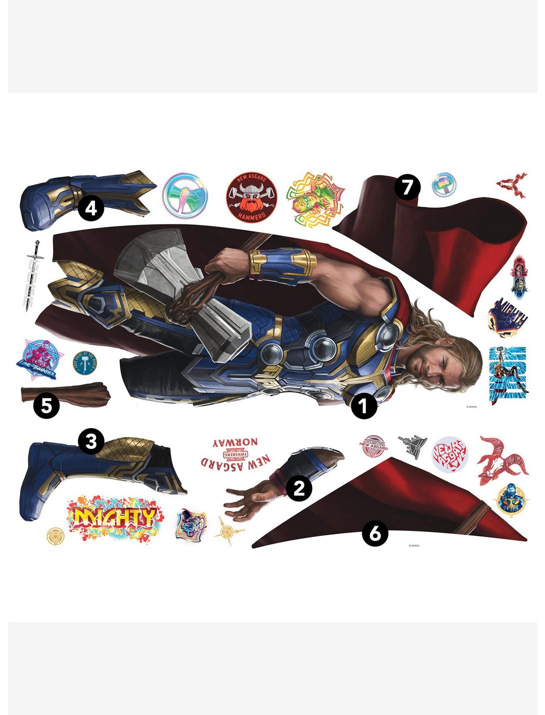 Marvel Thor: Love & Thunder Peel & Stick Giant Wall Decals, , hi-res