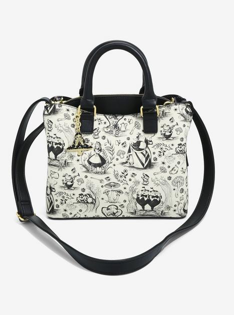 Loungefly Alice in Wonderland Line Art Allover Print Handbag