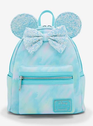 Loungefly Disney Minnie Mouse Baby Blue Iridescent Princess Mini Backpack