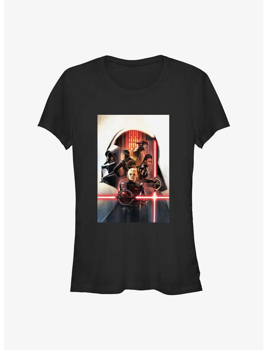 Star Wars Obi-Wan Kenobi Vader Profile Poster Girls T-Shirt, BLACK, hi-res