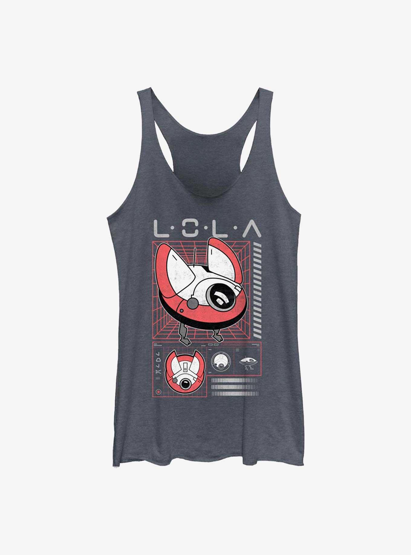 Star Wars Obi-Wan Kenobi Lola Schematic Girls Tank Top, NAVY HTR, hi-res