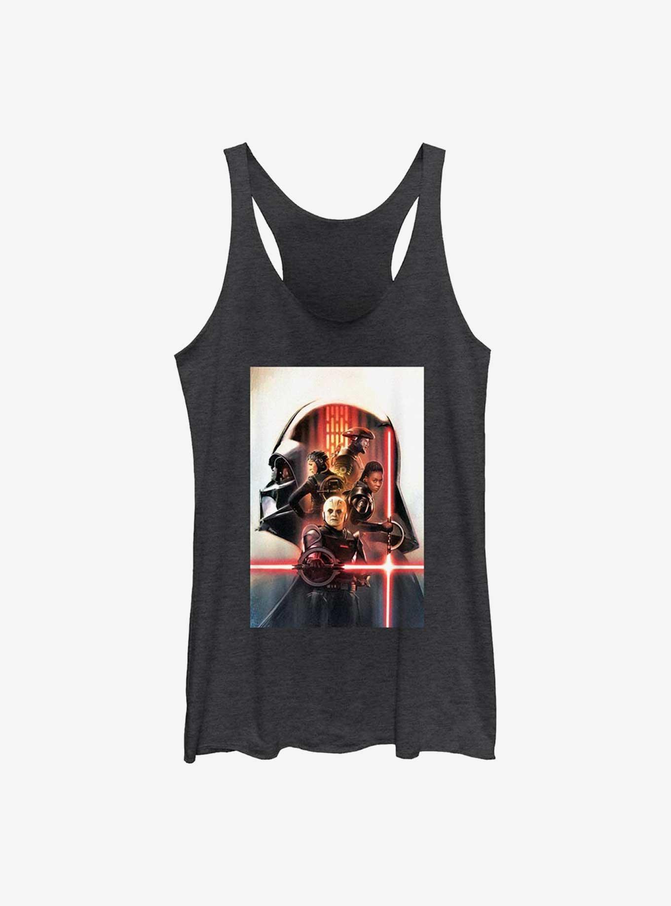 Star Wars Obi-Wan Kenobi Vader Profile Poster Girls Tank Top, BLK HTR, hi-res