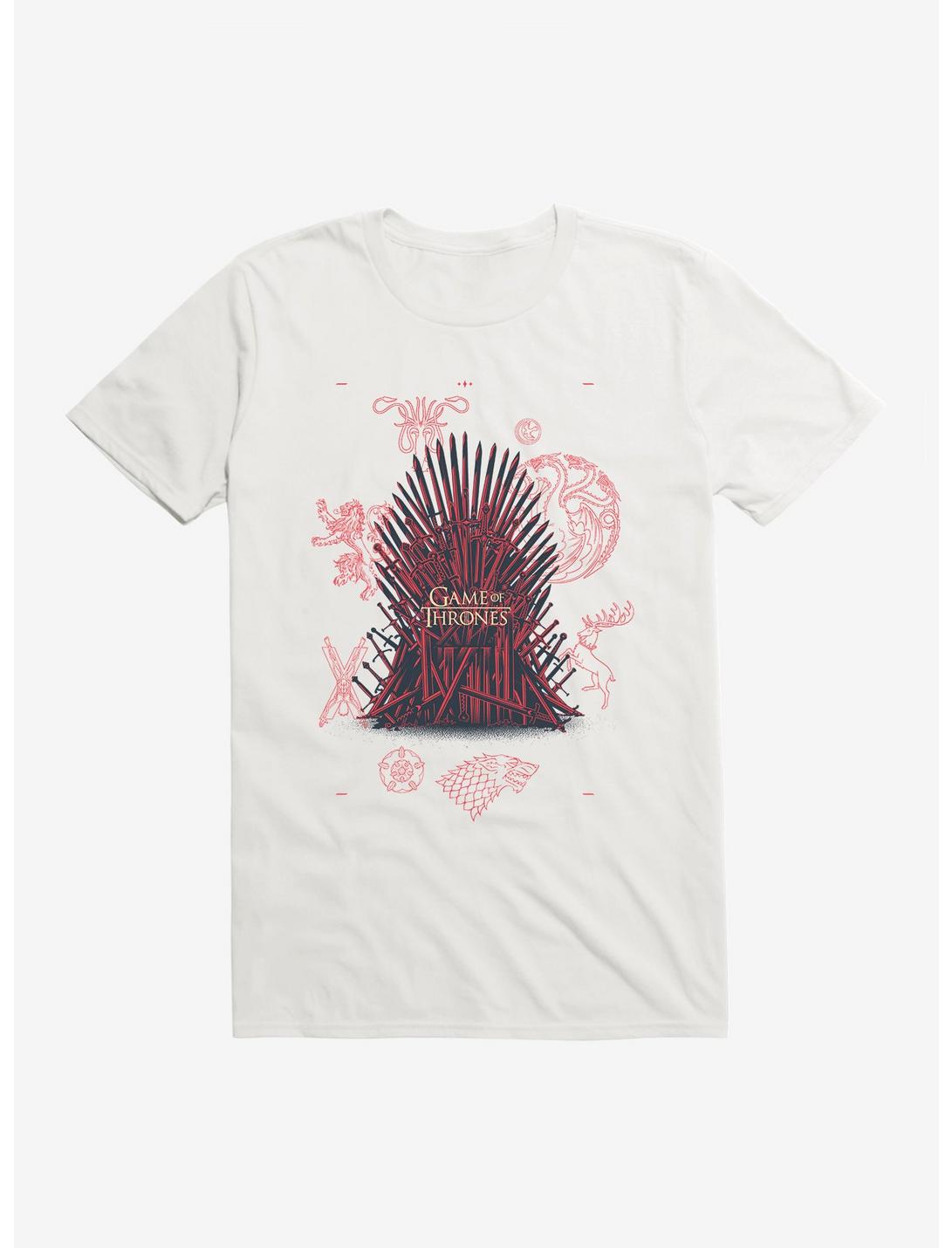Game Of Thrones Blood Stained Throne T-Shirt, WHITE, hi-res