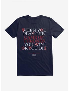 Game Of Thrones Cersi Quote Win Or Die T-Shirt, NAVY, hi-res