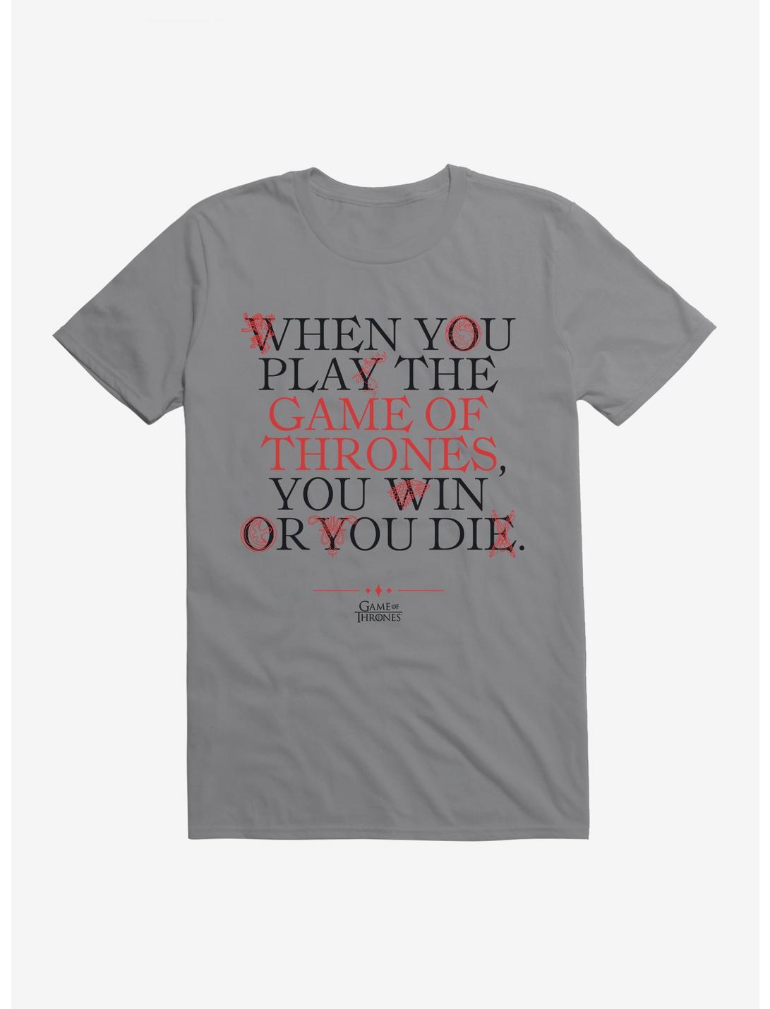 Game Of Thrones Cersi Quote Win Or Die T-Shirt, STORM GREY, hi-res