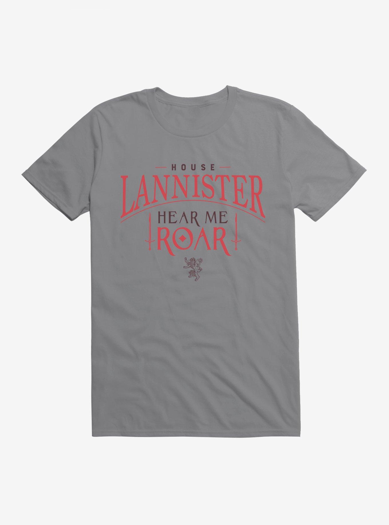 Game Of Thrones House Lannister Hear Me Roar T-Shirt, STORM GREY, hi-res