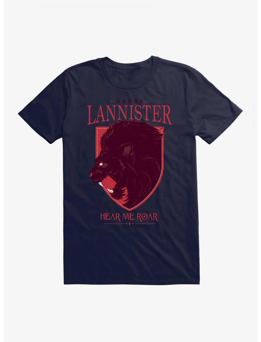 Game Of Thrones House Lannister Lion Words T-Shirt, NAVY, hi-res