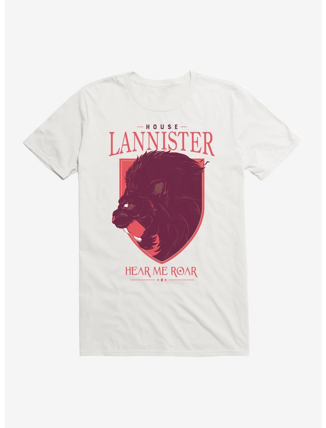 Game Of Thrones House Lannister Lion Words T-Shirt, WHITE, hi-res