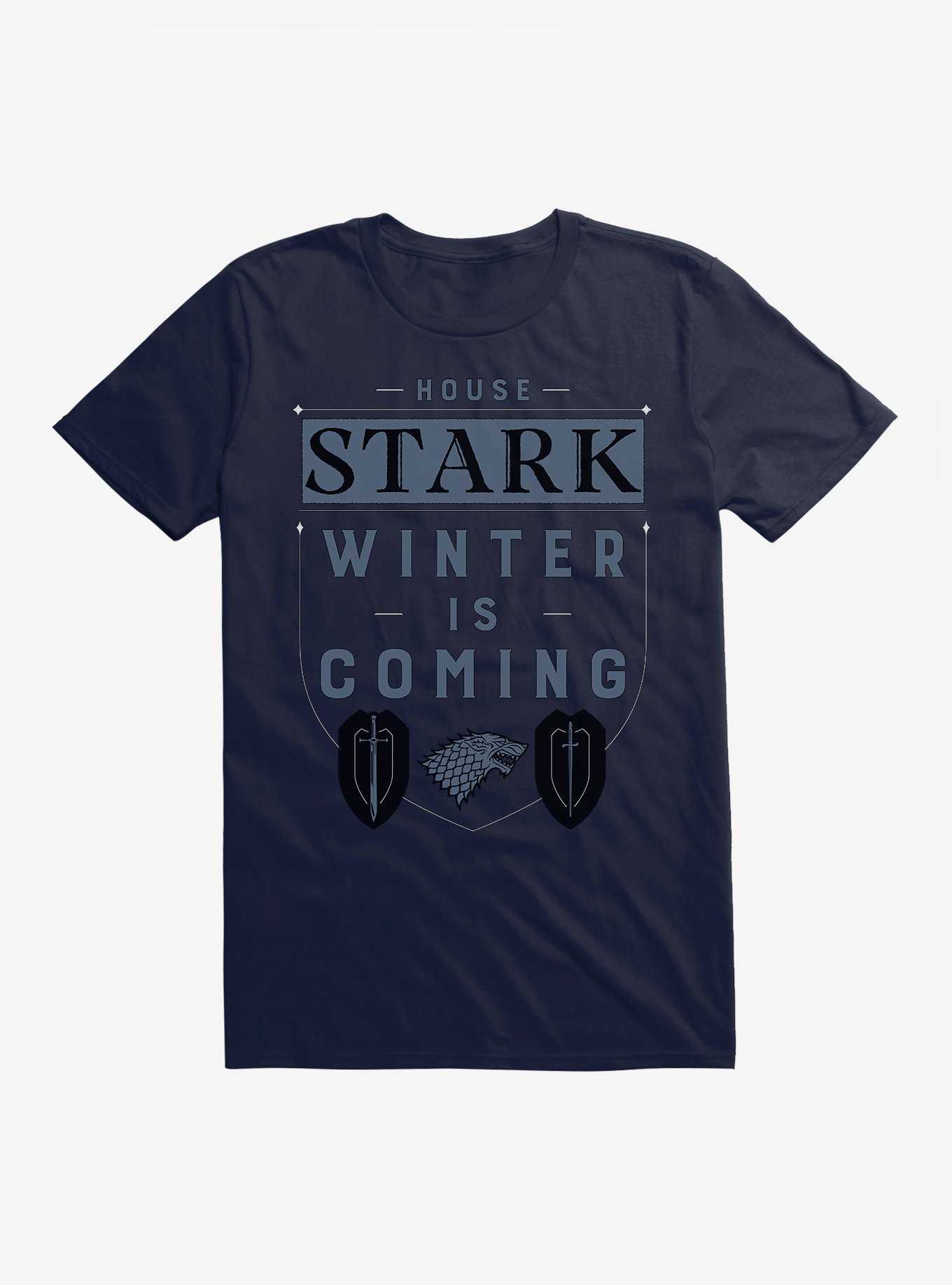 Game Of Thrones House Stark Words Script T-Shirt, NAVY, hi-res