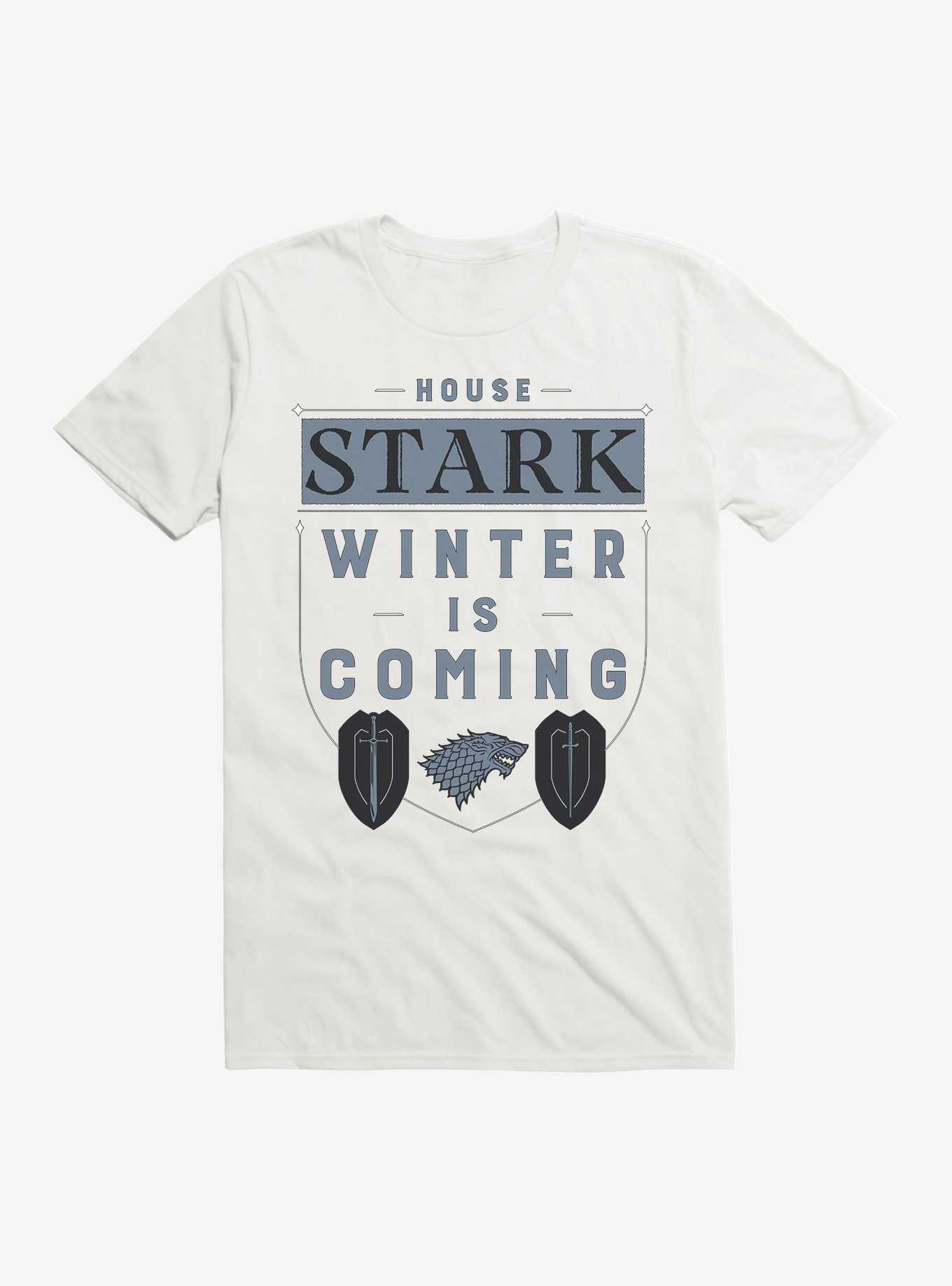 Game Of Thrones House Stark Words Script T-Shirt, WHITE, hi-res
