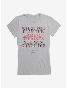 Game Of Thrones Cersi Quote Win Or Die Girls T-Shirt, HEATHER, hi-res