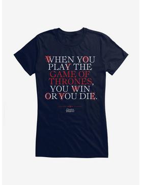 Game Of Thrones Cersi Quote Win Or Die Girls T-Shirt, , hi-res