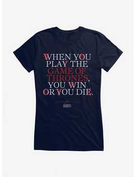 Game Of Thrones Cersi Quote Win Or Die Girls T-Shirt, NAVY, hi-res