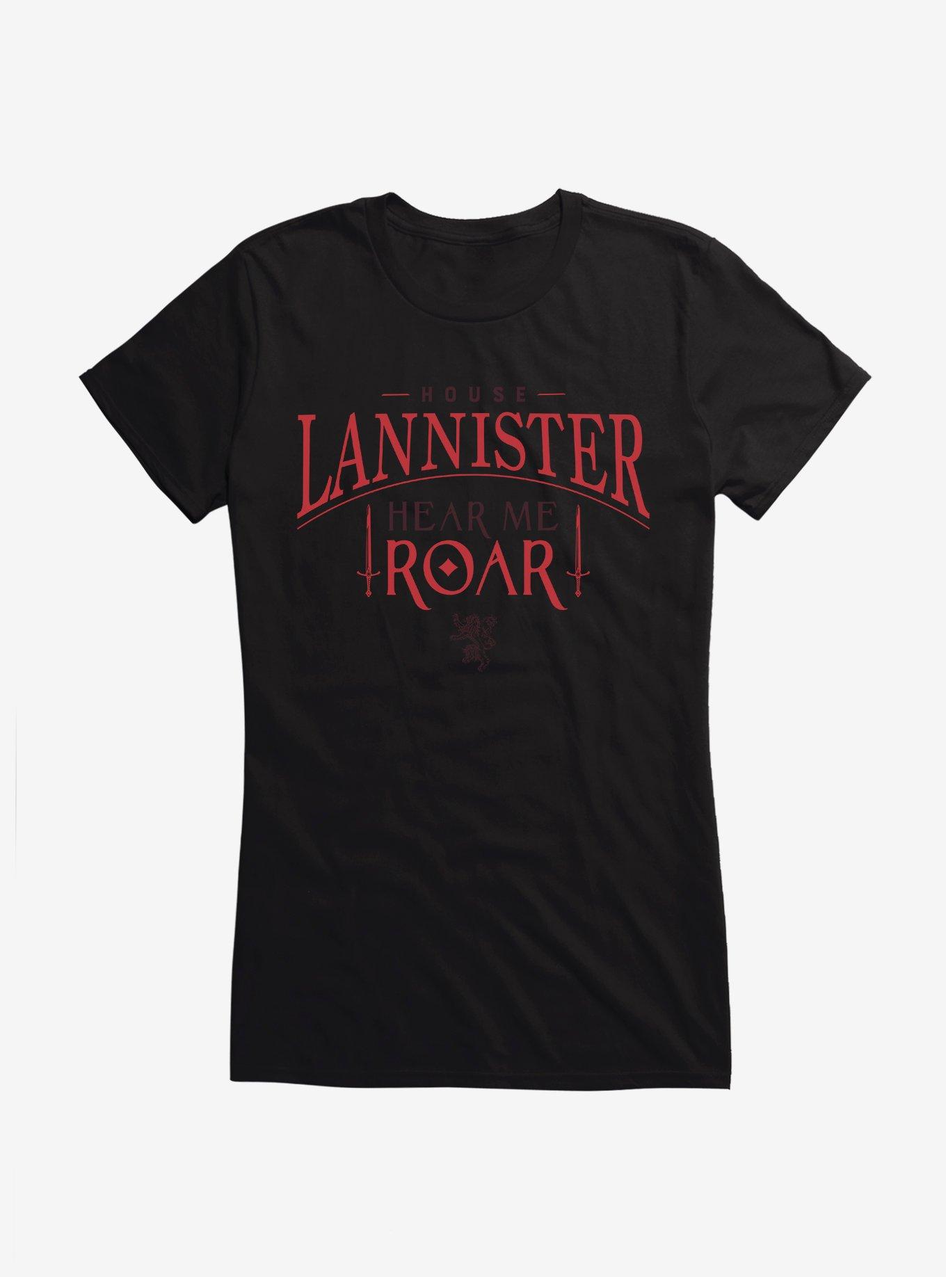 Game Of Thrones House Lannister Hear Me Roar Girls T-Shirt
