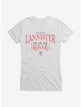 Game Of Thrones House Lannister Hear Me Roar Girls T-Shirt, WHITE, hi-res