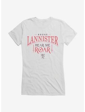 Game Of Thrones House Lannister Hear Me Roar Girls T-Shirt, WHITE, hi-res