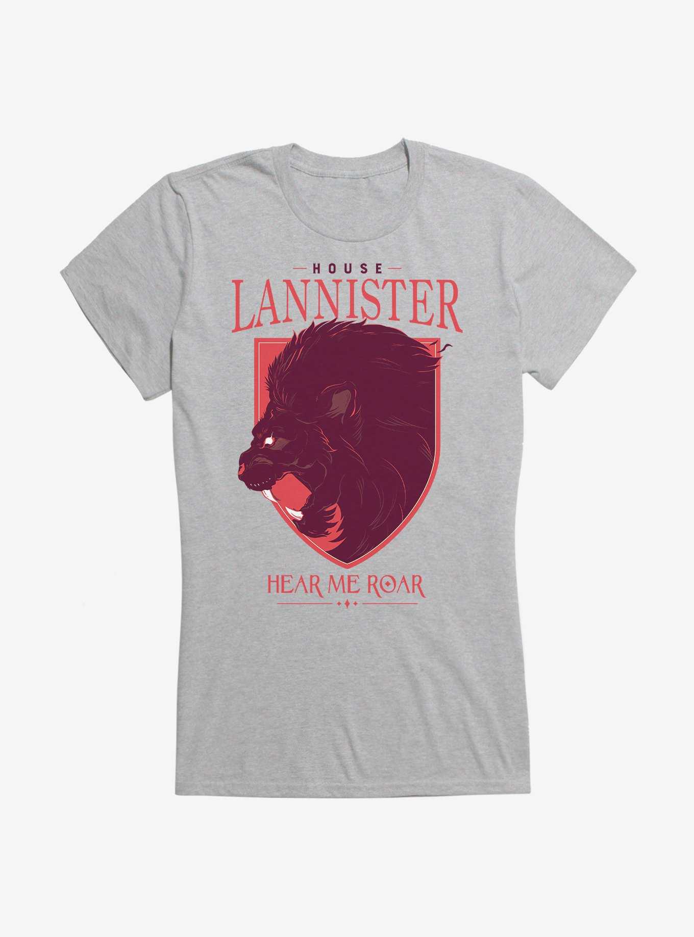 Game Of Thrones House Lannister Lion Words Girls T-Shirt, HEATHER, hi-res
