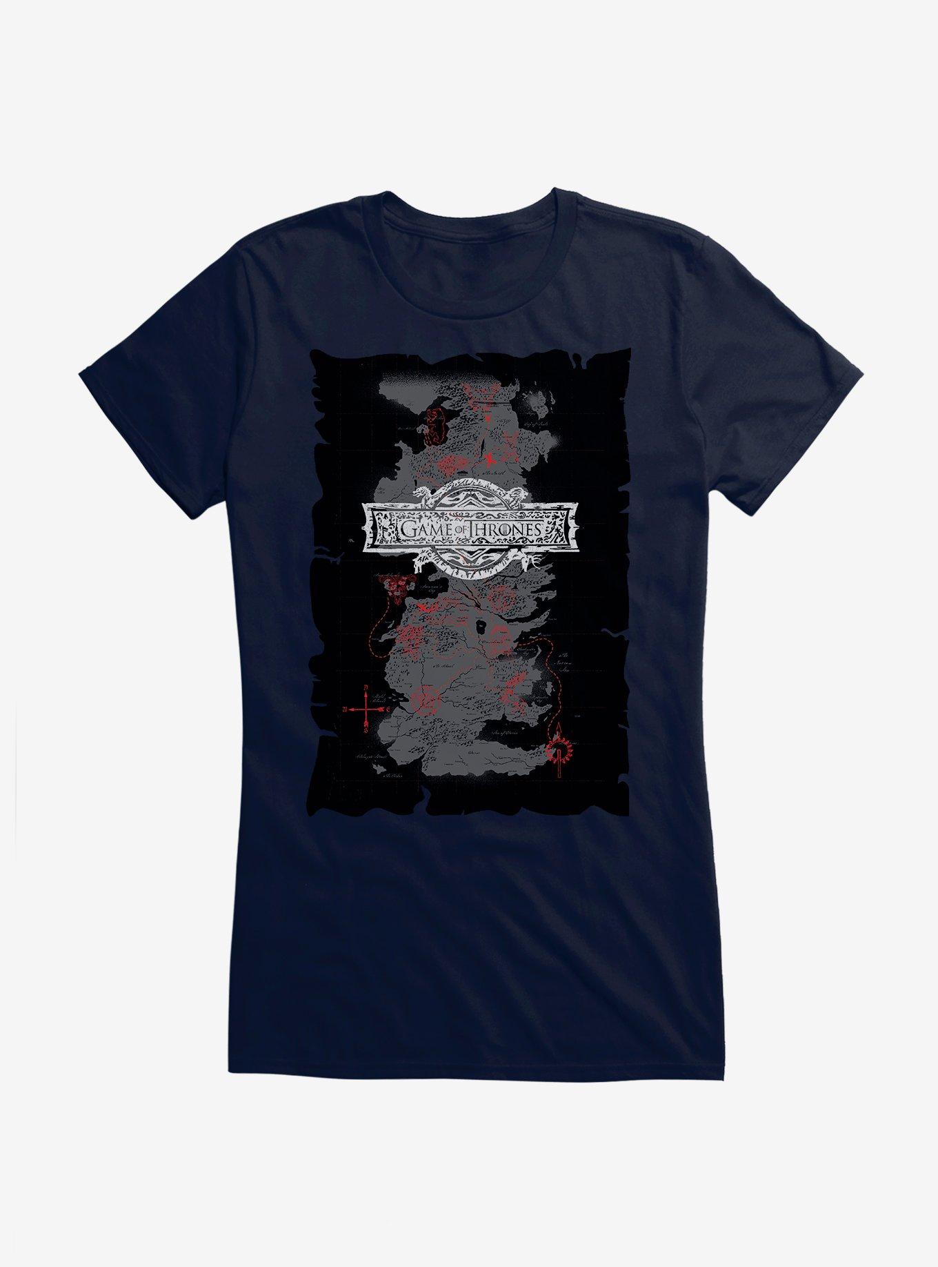 Game Of Thrones Map Girls T-Shirt, NAVY, hi-res