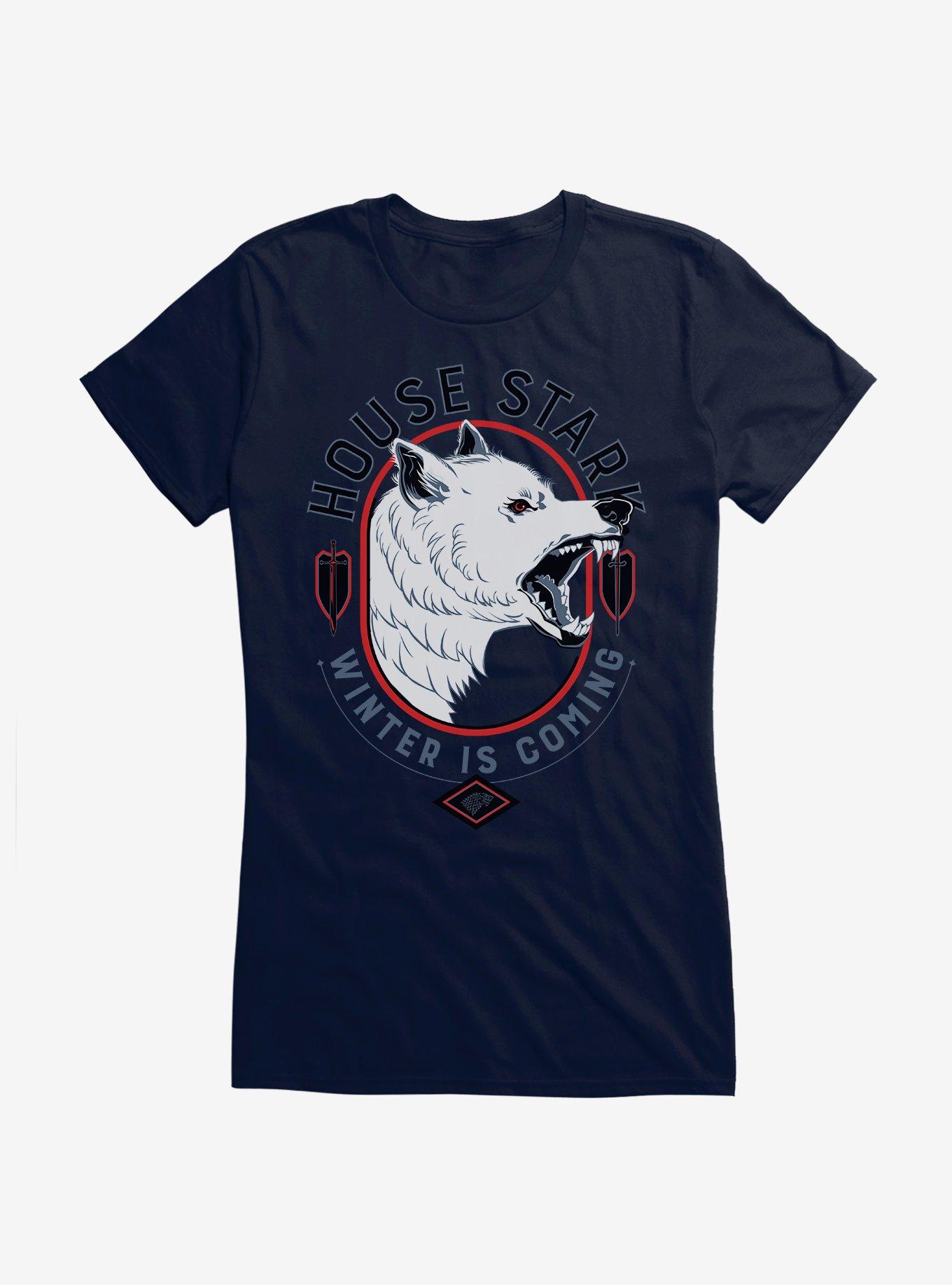 Game Of Thrones House Stark Winter Is Coming Girls T-Shirt, NAVY, hi-res