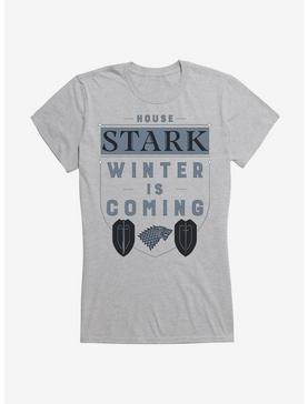 Game Of Thrones House Stark Words Script Girls T-Shirt, HEATHER, hi-res