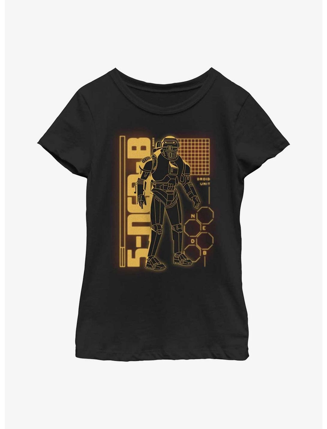 Star Wars Obi-Wan Kenobi 5-NED-B Droid Youth Girls T-Shirt, BLACK, hi-res