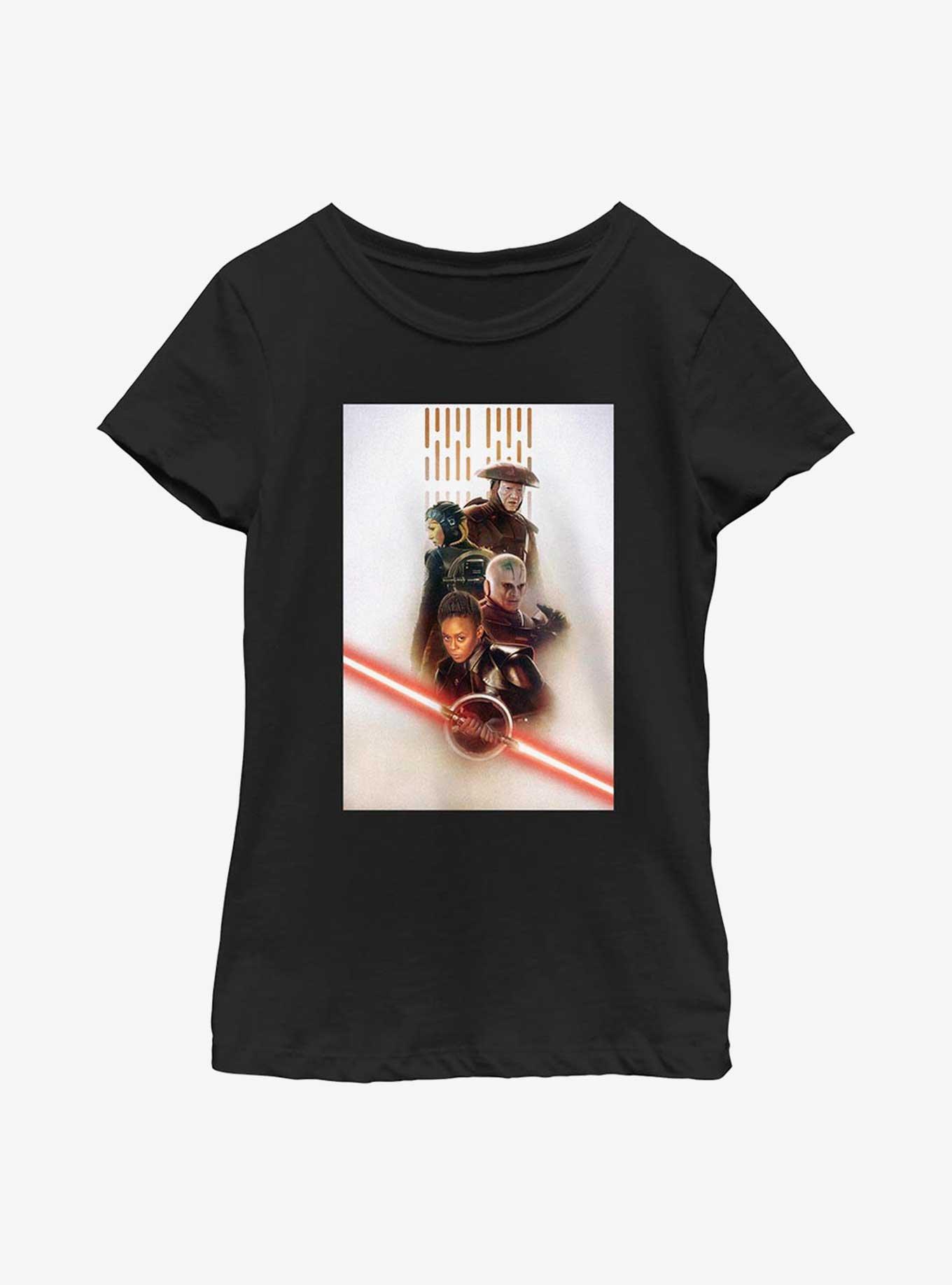 Star Wars Obi-Wan Kenobi Character Poster Youth Girls T-Shirt, BLACK, hi-res