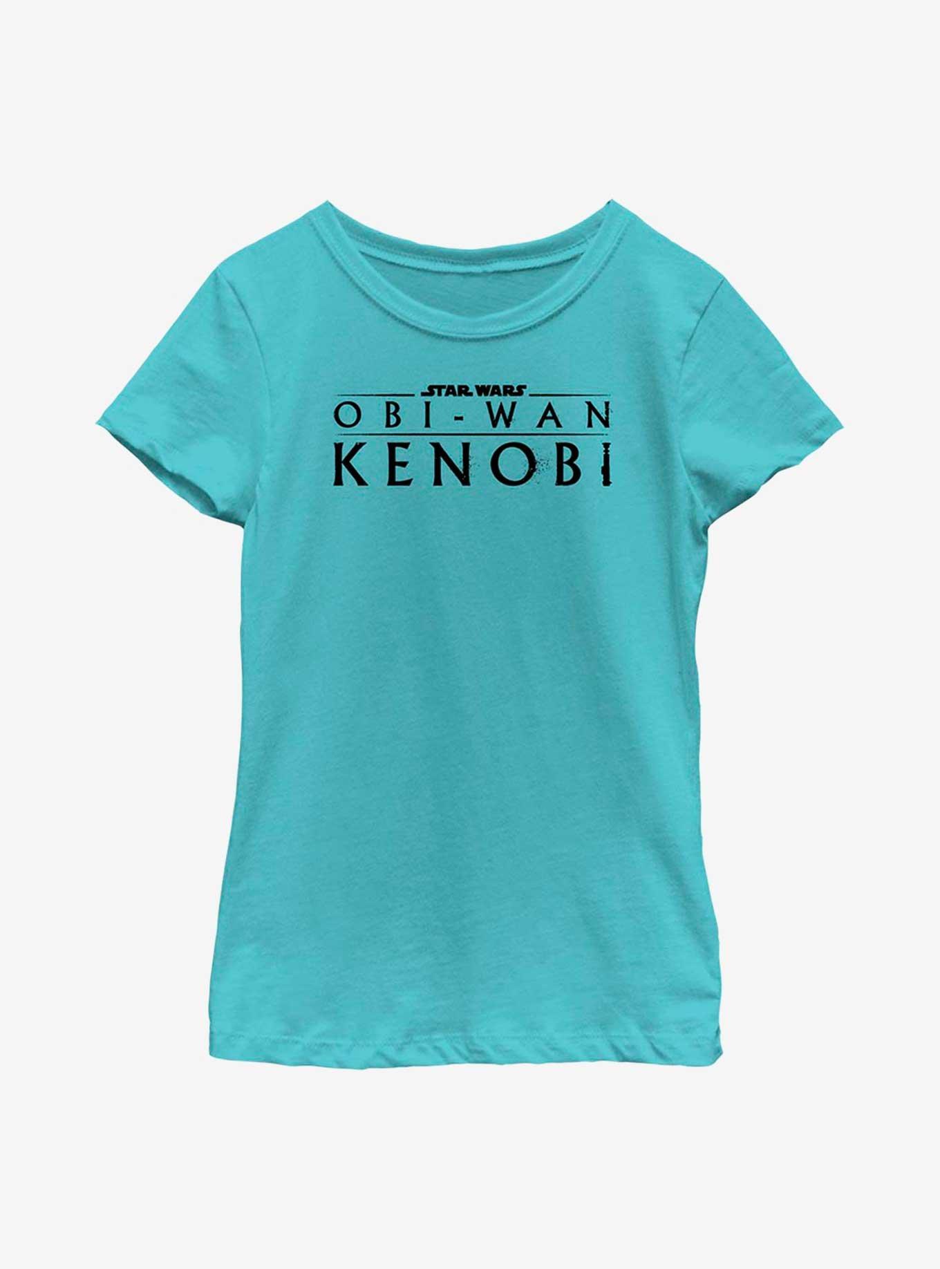 Star Wars Obi-Wan Kenobi Logo Weathered Youth Girls T-Shirt, , hi-res