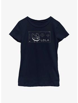 Star Wars Obi-Wan Kenobi Lola Droid Schematic Youth Girls T-Shirt, NAVY, hi-res