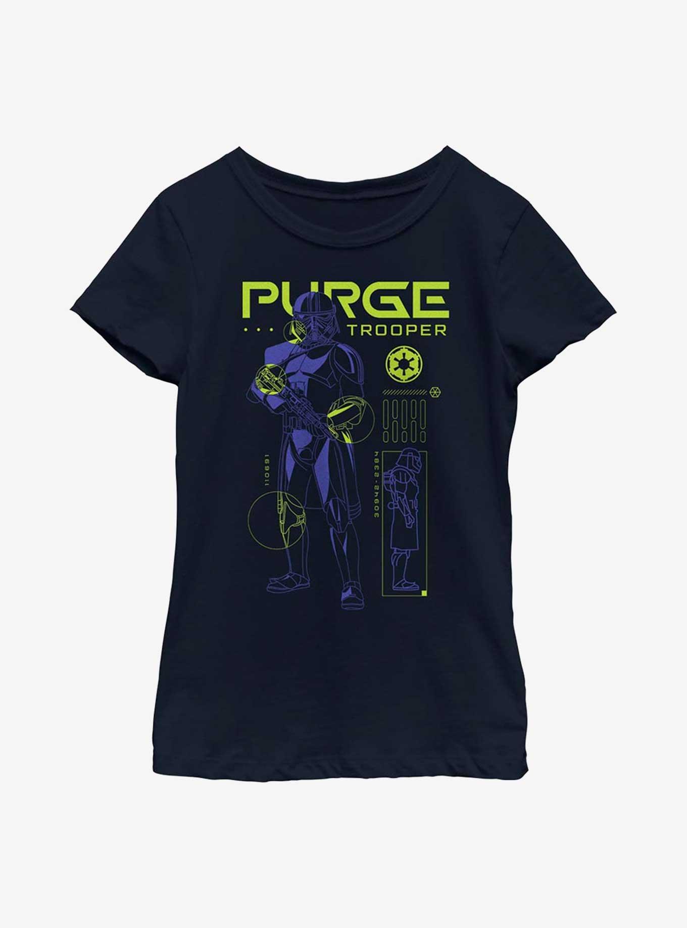 Star Wars Obi-Wan Kenobi Purge Trooper Schematic Youth Girls T-Shirt, , hi-res