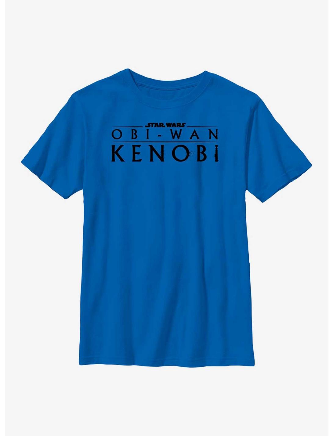 Star Wars Obi-Wan Kenobi Logo Weathered Youth T-Shirt, ROYAL, hi-res