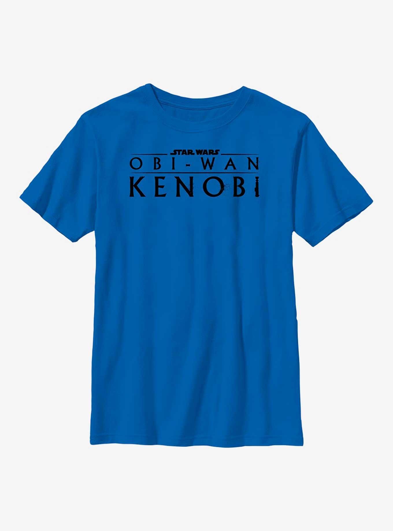 Star Wars Obi-Wan Kenobi Logo Weathered Youth T-Shirt, ROYAL, hi-res