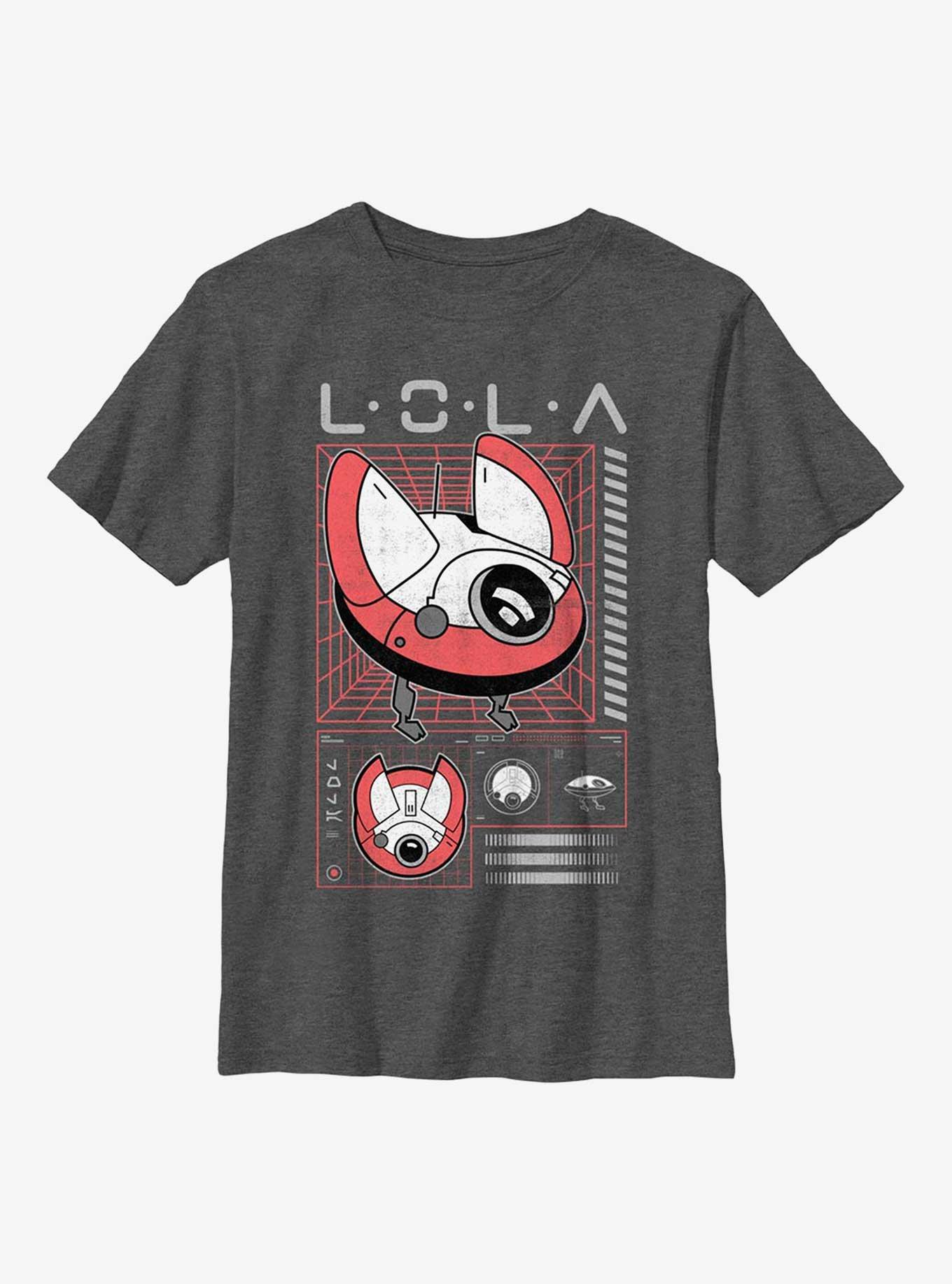 Star Wars Obi-Wan Kenobi Lola Blueprint Youth T-Shirt, CHAR HTR, hi-res