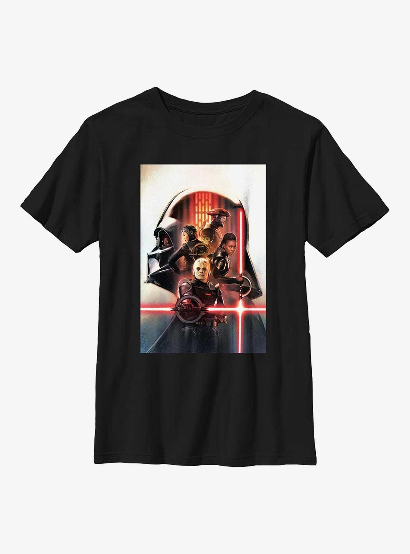 Star Wars Obi-Wan Kenobi Vader Profile Poster Youth T-Shirt, BLACK, hi-res