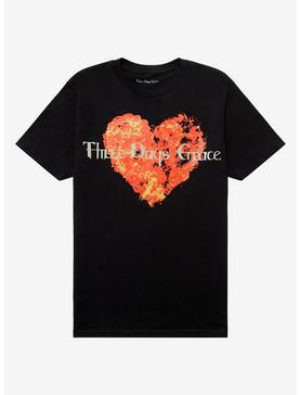 Three Days Grace Heart Flame Boyfriend Fit T-Shirt, , hi-res