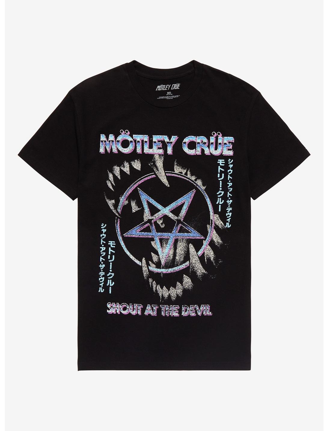 Motley Crue Shout At The Devil Kanji Boyfriend Fit Girls T-Shirt, BLACK, hi-res
