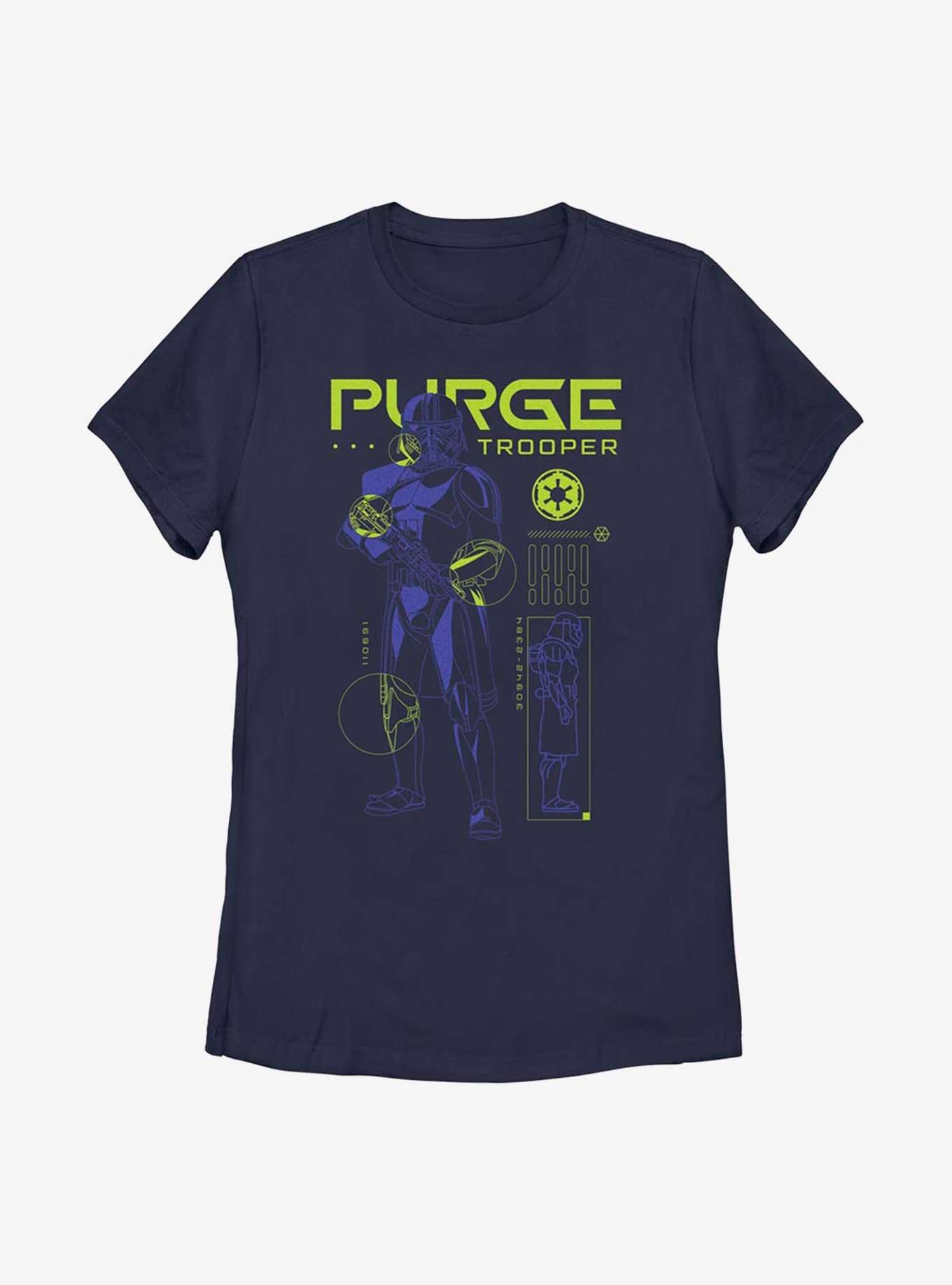 Star Wars Obi-Wan Kenobi Purge Trooper Schematic Womens T-Shirt, NAVY, hi-res