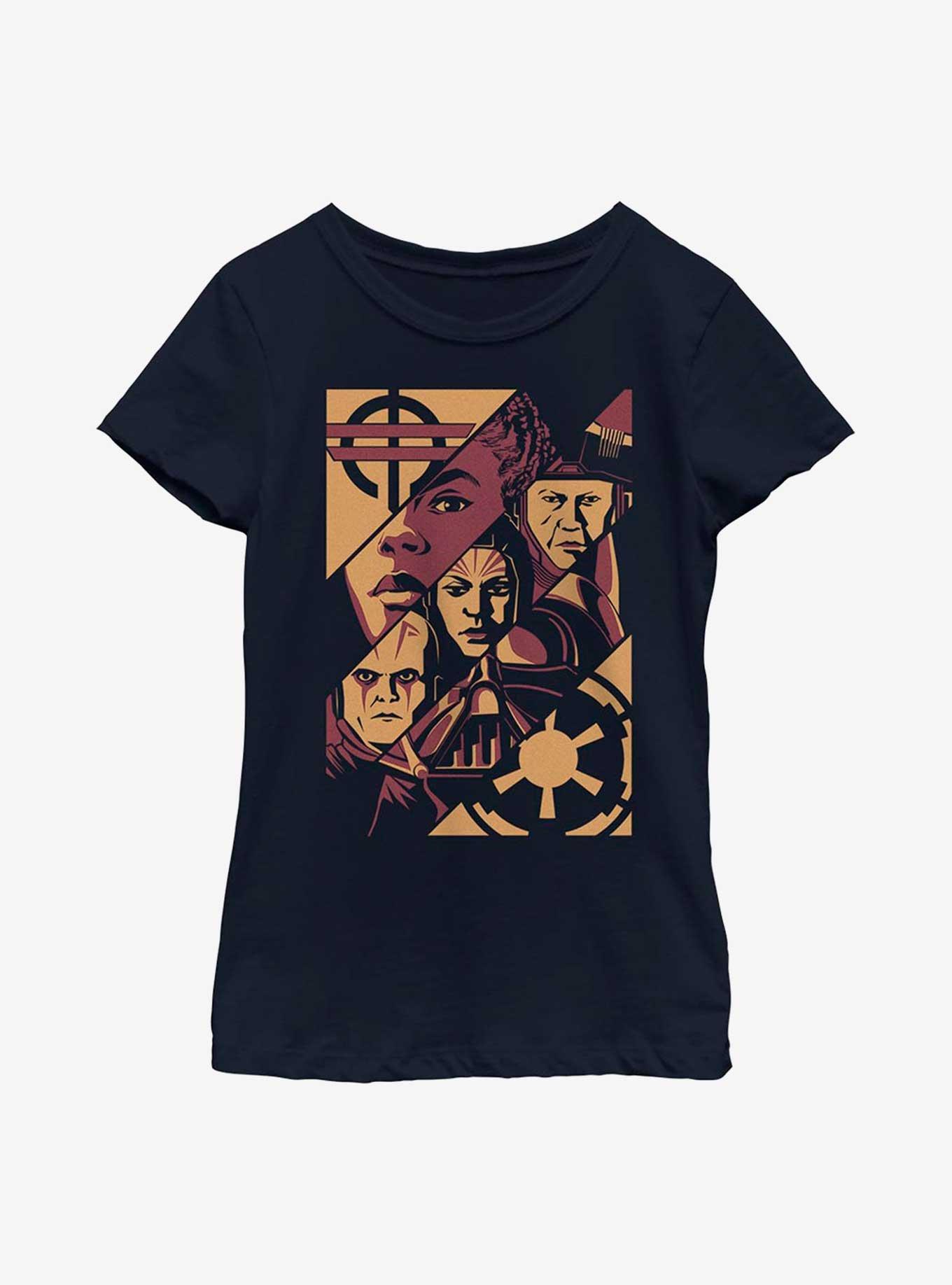 Star Wars Obi-Wan Kenobi Split Panels Youth Girls T-Shirt, NAVY, hi-res