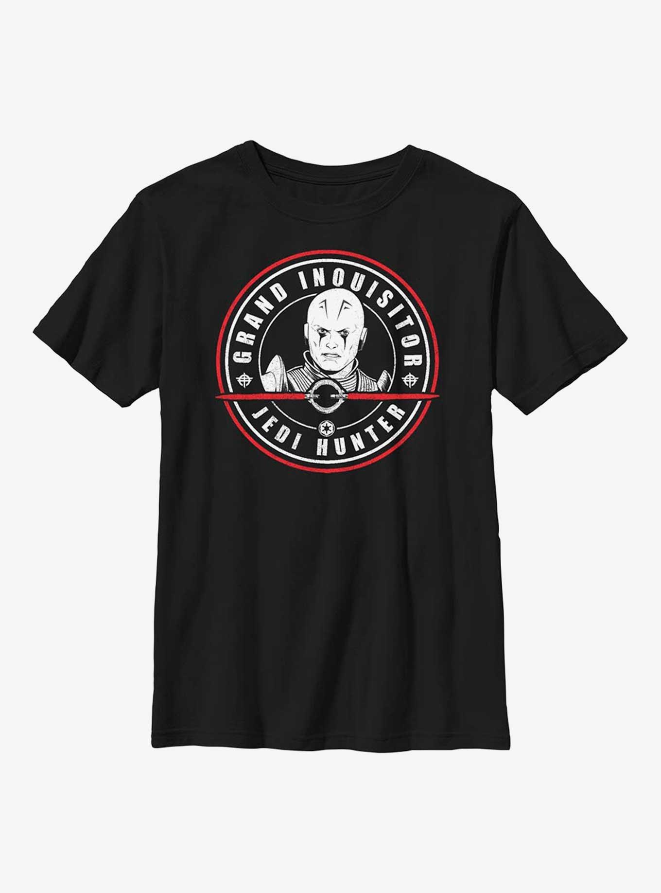 Star Wars Obi-Wan Kenobi Grand Inquisitor Stamp Youth T-Shirt, BLACK, hi-res