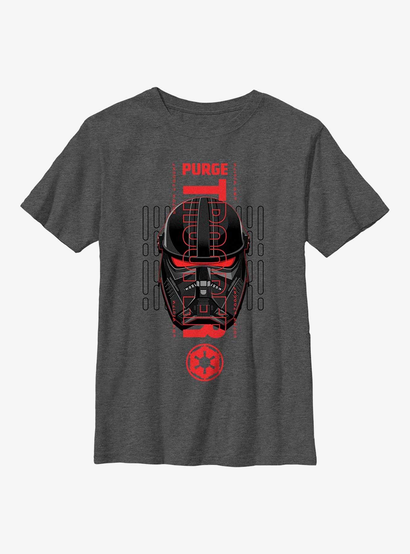 Star Wars Obi-Wan Kenobi Purge Trooper Head Youth T-Shirt, CHAR HTR, hi-res