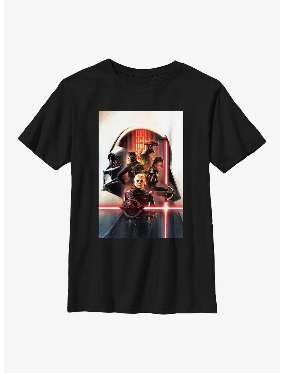 Star Wars Obi-Wan Kenobi Vader Profile Poster Youth T-Shirt, BLACK, hi-res