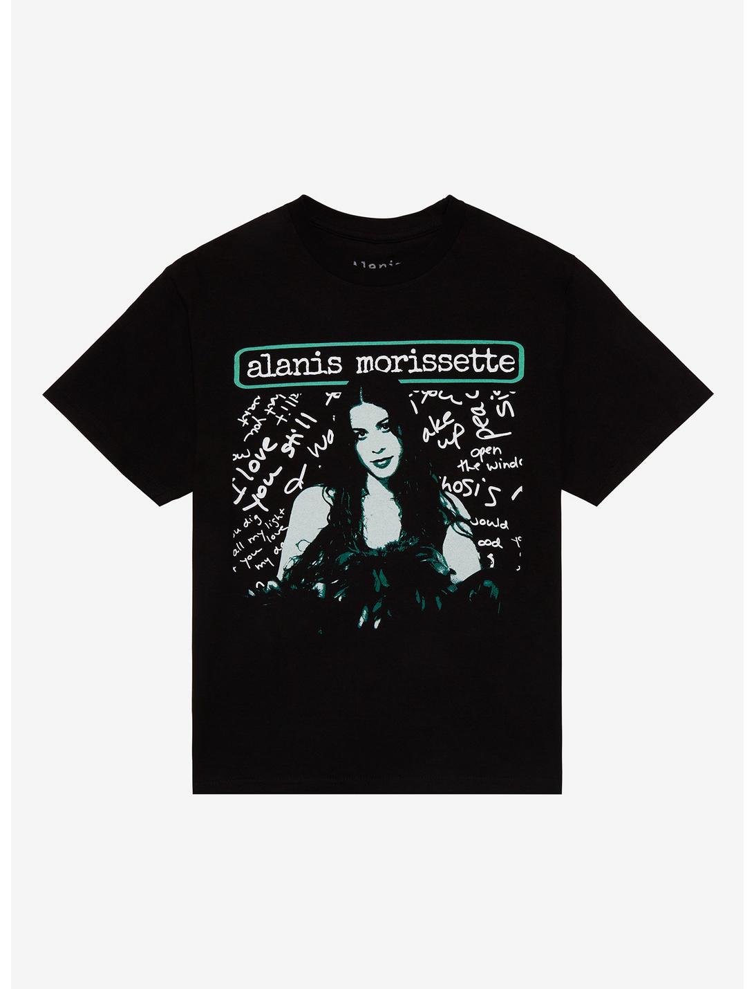 Alanis Morissette Portrait Boyfriend Fit Girls T-Shirt, BLACK, hi-res