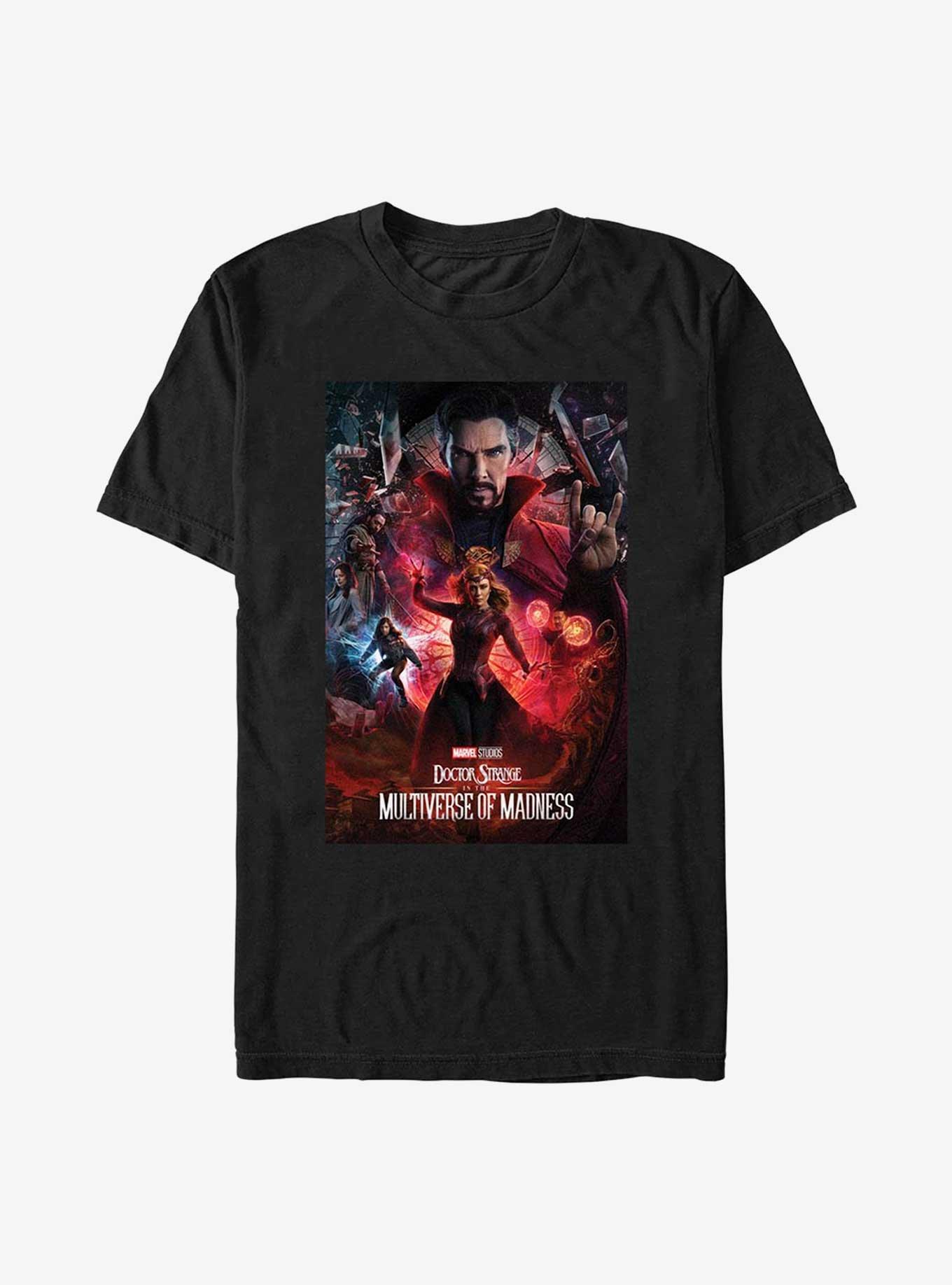 Marvel Doctor Strange In The Multiverse Of Madness Movie Poster T-Shirt, BLACK, hi-res