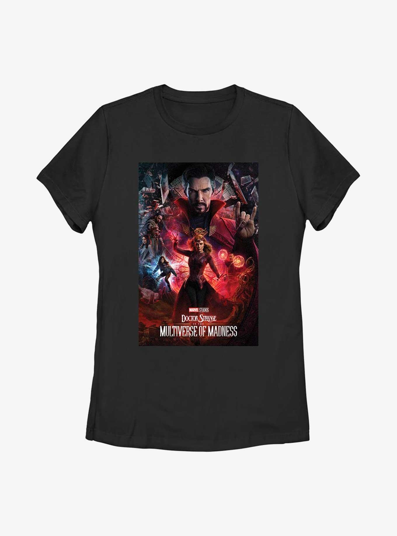 Marvel Doctor Strange In The Multiverse Of Madness Movie Poster Womens T-Shirt, BLACK, hi-res