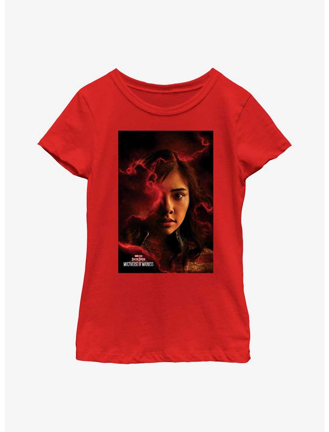 Marvel Doctor Strange In The Multiverse Of Madness America Chavez Poster Youth Girls T-Shirt, RED, hi-res