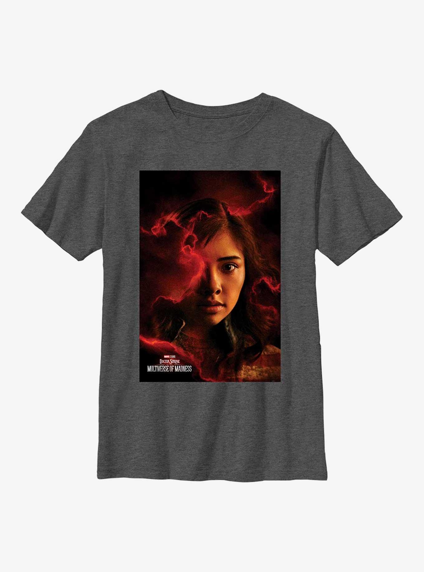 Marvel Doctor Strange In The Multiverse Of Madness America Chavez Poster Youth T-Shirt, CHAR HTR, hi-res